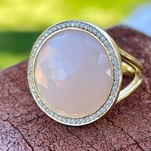 IPPOLITA 18K Yellow Gold Lollipop® Peach Moonstone & Diamond Statement Ring 🇮🇹